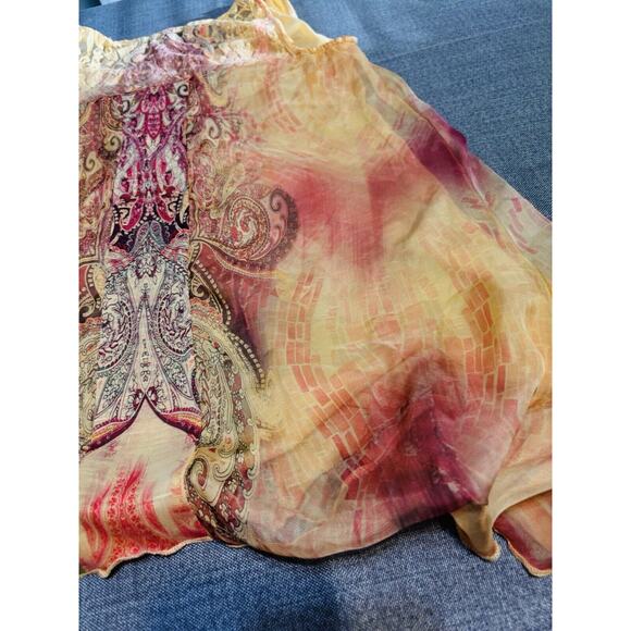 Whimsical Fairy Boho Sleeveless Tank Top Embellished Size S By One World - Picture 8 of 11